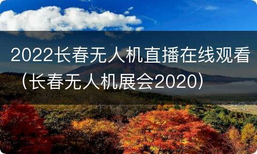 2022长春无人机直播在线观看（长春无人机展会2020）
