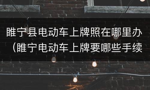 睢宁县电动车上牌照在哪里办（睢宁电动车上牌要哪些手续）