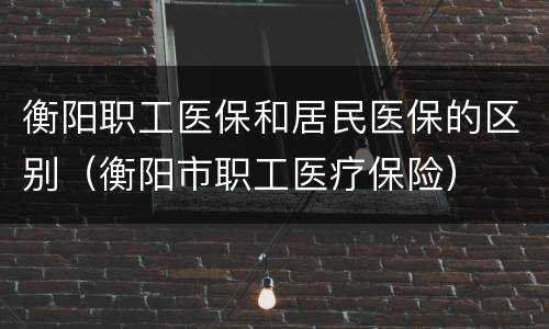 衡阳职工医保和居民医保的区别（衡阳市职工医疗保险）
