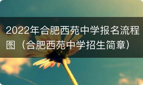 2022年合肥西苑中学报名流程图（合肥西苑中学招生简章）
