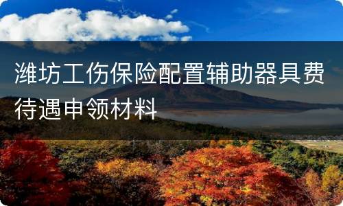 潍坊工伤保险配置辅助器具费待遇申领材料