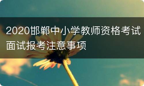 2020邯郸中小学教师资格考试面试报考注意事项