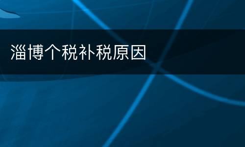 淄博个税补税原因