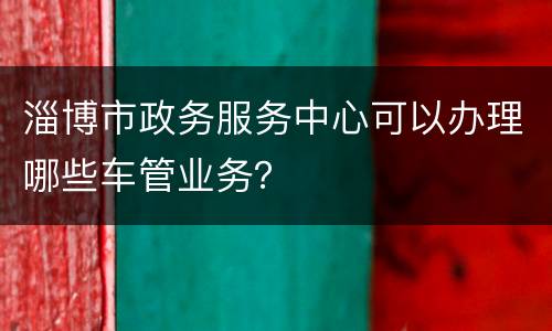 淄博市政务服务中心可以办理哪些车管业务？