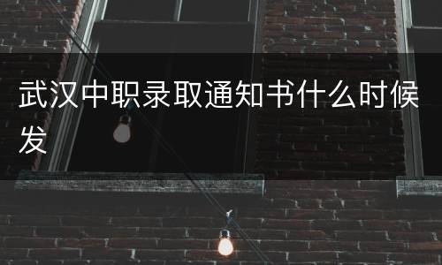 武汉中职录取通知书什么时候发