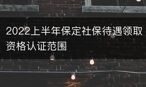2022上半年保定社保待遇领取资格认证范围