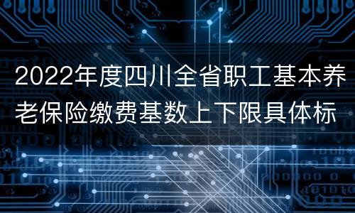 2022年度四川全省职工基本养老保险缴费基数上下限具体标准
