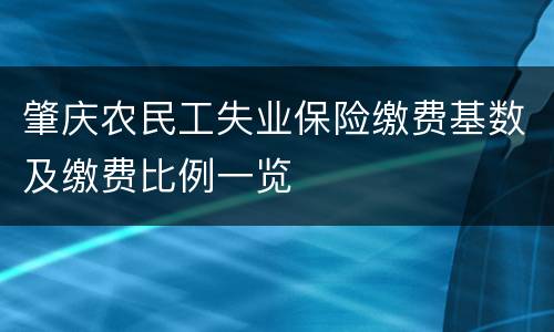 肇庆农民工失业保险缴费基数及缴费比例一览