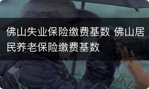 佛山失业保险缴费基数 佛山居民养老保险缴费基数