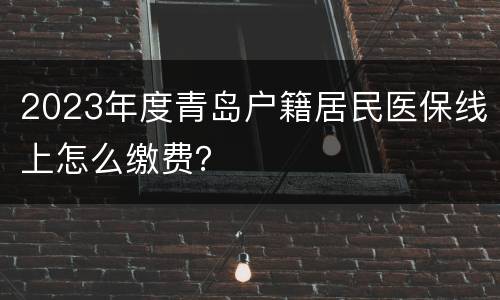 2023年度青岛户籍居民医保线上怎么缴费？