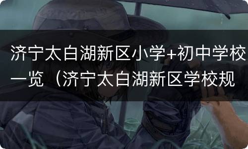 济宁太白湖新区小学+初中学校一览（济宁太白湖新区学校规划）