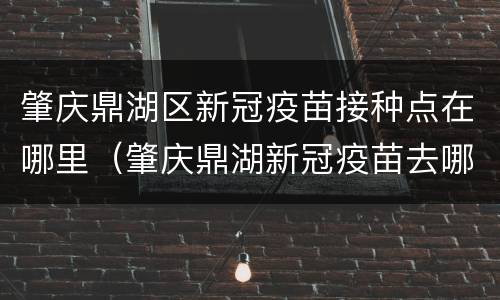 肇庆鼎湖区新冠疫苗接种点在哪里（肇庆鼎湖新冠疫苗去哪里打）