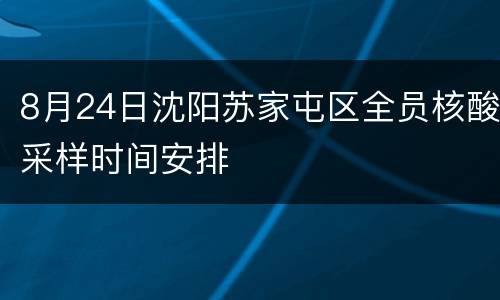 8月24日沈阳苏家屯区全员核酸采样时间安排