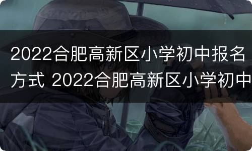 2022合肥高新区小学初中报名方式 2022合肥高新区小学初中报名方式有哪些