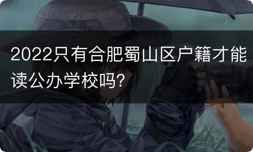 2022只有合肥蜀山区户籍才能读公办学校吗？