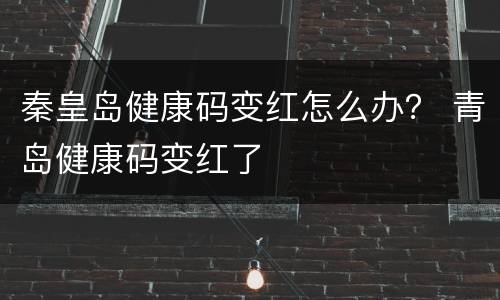 秦皇岛健康码变红怎么办？ 青岛健康码变红了