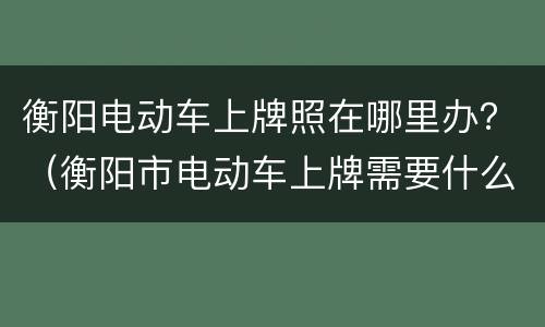 衡阳电动车上牌照在哪里办？（衡阳市电动车上牌需要什么证件）