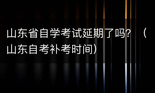 山东省自学考试延期了吗？（山东自考补考时间）
