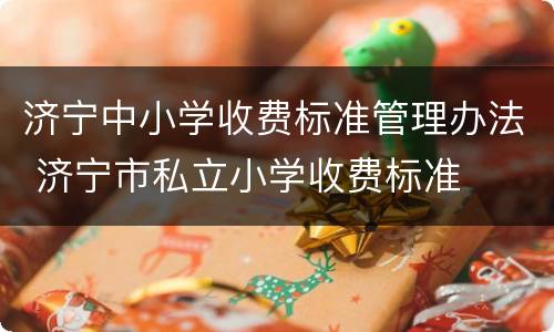 济宁中小学收费标准管理办法 济宁市私立小学收费标准