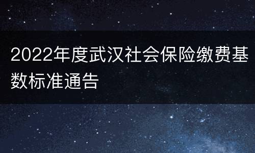 2022年度武汉社会保险缴费基数标准通告
