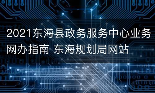 2021东海县政务服务中心业务网办指南 东海规划局网站