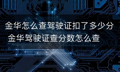 金华怎么查驾驶证扣了多少分 金华驾驶证查分数怎么查