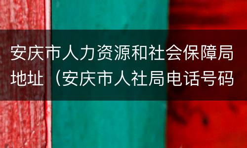 安庆市人力资源和社会保障局地址（安庆市人社局电话号码多少）