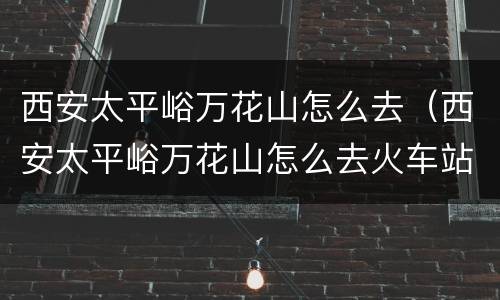 西安太平峪万花山怎么去（西安太平峪万花山怎么去火车站）
