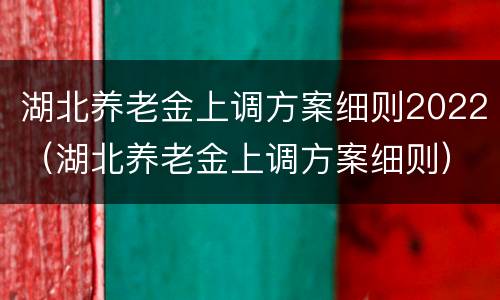 湖北养老金上调方案细则2022（湖北养老金上调方案细则）
