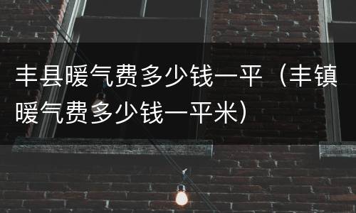 丰县暖气费多少钱一平（丰镇暖气费多少钱一平米）