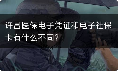 许昌医保电子凭证和电子社保卡有什么不同?