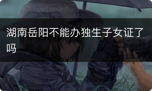 湖南岳阳不能办独生子女证了吗