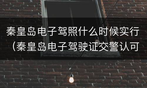 秦皇岛电子驾照什么时候实行（秦皇岛电子驾驶证交警认可吗）