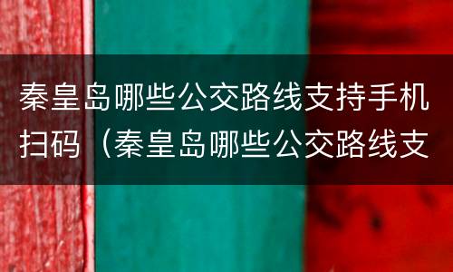 秦皇岛哪些公交路线支持手机扫码（秦皇岛哪些公交路线支持手机扫码乘车）