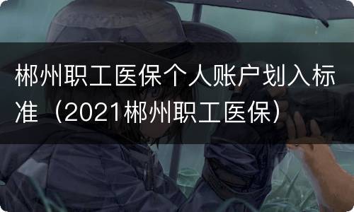 郴州职工医保个人账户划入标准（2021郴州职工医保）