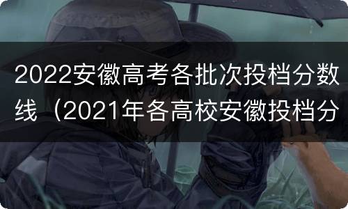 2022安徽高考各批次投档分数线（2021年各高校安徽投档分数线）
