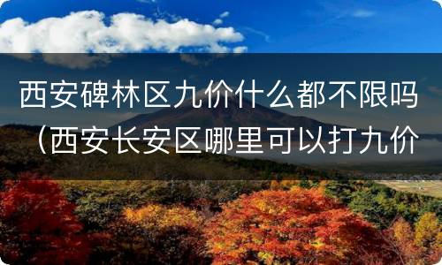 西安碑林区九价什么都不限吗（西安长安区哪里可以打九价）