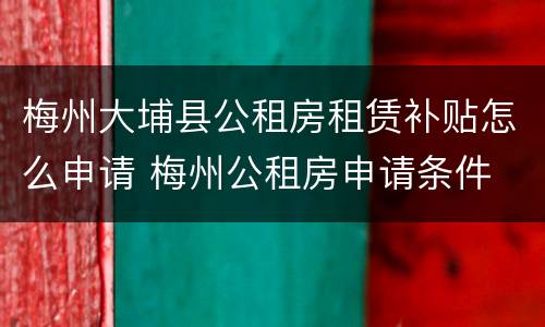 梅州大埔县公租房租赁补贴怎么申请 梅州公租房申请条件