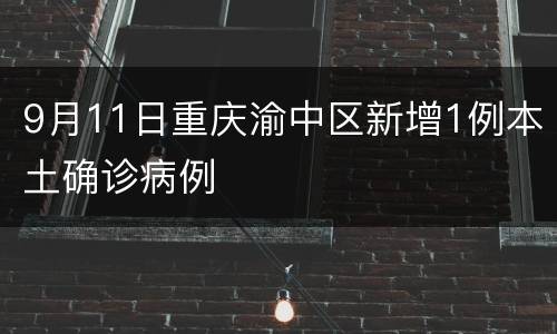 9月11日重庆渝中区新增1例本土确诊病例