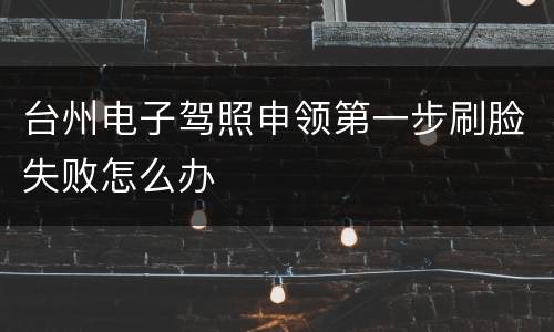 台州电子驾照申领第一步刷脸失败怎么办