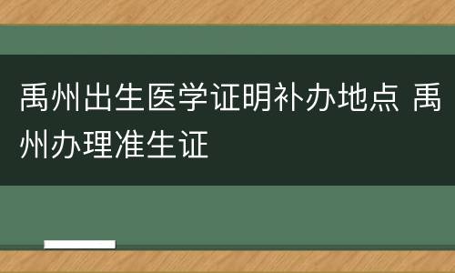 禹州出生医学证明补办地点 禹州办理准生证