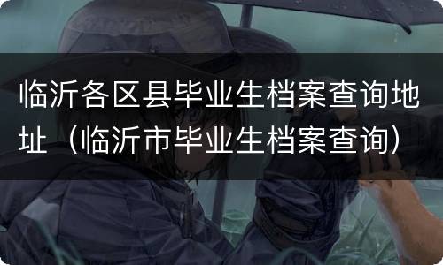 临沂各区县毕业生档案查询地址（临沂市毕业生档案查询）