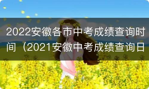 2022安徽各市中考成绩查询时间（2021安徽中考成绩查询日期）