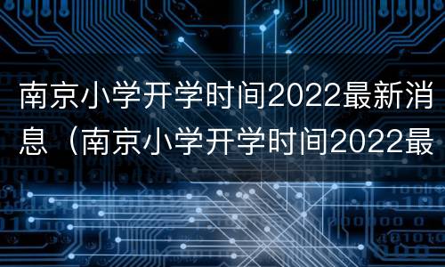 南京小学开学时间2022最新消息（南京小学开学时间2022最新消息查询）