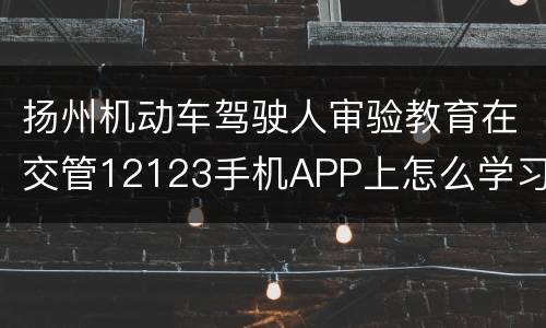 扬州机动车驾驶人审验教育在交管12123手机APP上怎么学习