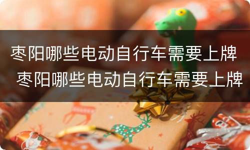 枣阳哪些电动自行车需要上牌 枣阳哪些电动自行车需要上牌的