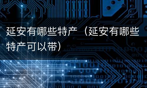 延安有哪些特产（延安有哪些特产可以带）