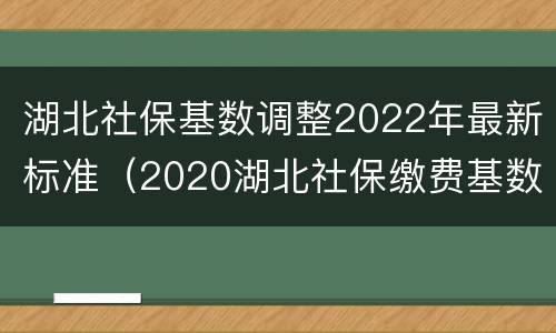 湖北社保基数调整2022年最新标准（2020湖北社保缴费基数与比例）