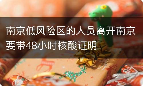 南京低风险区的人员离开南京要带48小时核酸证明