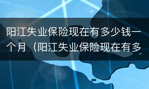阳江失业保险现在有多少钱一个月（阳江失业保险现在有多少钱一个月?）